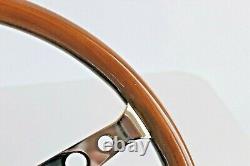 Steering Wheel fits For BMW Vintage Wood Chrome E10 2002 1502 1602 1802 65-76