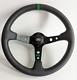 Steering Wheel fits For Land Rover Defender Deep Dish Leather Green NO Hub