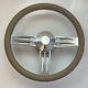 TAN Half Wrap 14 BILLET Steering Wheel + Horn Button + Adapter FORD GM MOPAR