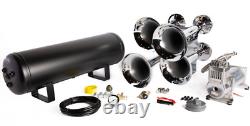 Train Horn Kit Air 1.5G 4 Trumpet 149 DB 200 PSI for Cars/Truck Viking Horns