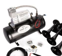 Train Horn Kit Air 12v 1.5g 3 Trumpet 150 Psi For Cars/truck Loud Viking Horns