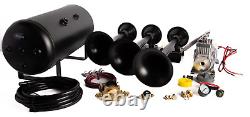 Train Horn Kit Air 12v 1.5g 3 Trumpet 150 Psi For Cars/truck Loud Viking Horns