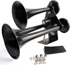 Train Horn Kit Air 12v 1.5g 3 Trumpet 150 Psi For Cars/truck Loud Viking Horns