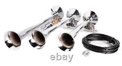 Train Horn Kit Air 12v 1.5g 3 Trumpet 150 Psi For Cars/truck Loud Viking Horns