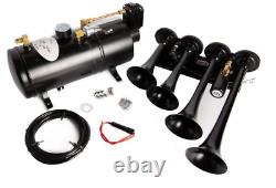 Train Horn Kit Air 12v 1g 4 Trumpet 150 Psi For Cars/truck Loud Viking Horns