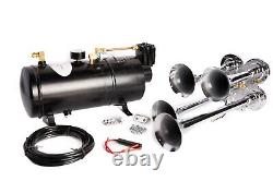 Train Horn Kit Air 12v 1g 4 Trumpet 150 Psi For Cars/truck Loud Viking Horns