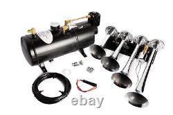 Train Horn Kit Air 12v 1g 4 Trumpet 150 Psi For Cars/truck Loud Viking Horns