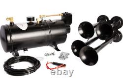 Train Horn Kit Air 12v 1g 4 Trumpet 150 Psi For Cars/truck Loud Viking Horns