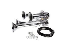 Train Horn Kit Air 12v 1g 4 Trumpet 150 Psi For Cars/truck Loud Viking Horns