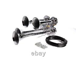 Train Horn Kit Air 12v 1g 4 Trumpet 150 Psi For Cars/truck Loud Viking Horns