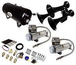 Train Horn Kit Air 12v 5g 3 Trumpet 200 Psi For Cars/truck Loud Viking Horns