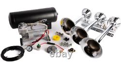 Train Horn Kit Air 12v 5g 3 Trumpet 200 Psi For Cars/truck Loud Viking Horns