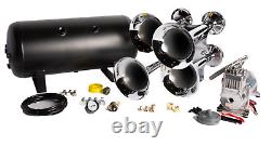 Train Horn Kit Air 4 Trumpet 12v 162 Db 200 Psi For Cars/truck Loud Viking Horns