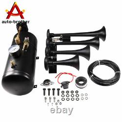 Train Horn Kit For Truck/Car/150PSI /4 Trumpets /1G Air Tank/Pickup Loud System