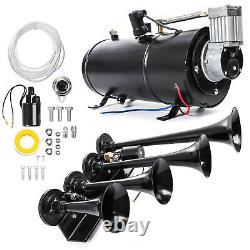 Train Horn Kit For Truck/car/pickup Loud System /1g Air Tank /150psi /4 Trumpets