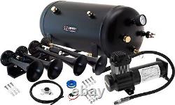 Train Horn Kit For Truck/car/pickup Loud System /5g Air Tank /200psi /4 Trumpets