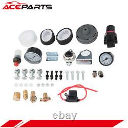 Train Horns Kit 4 Trumpet 200 PSI Air Horn Compressor Kit 3 GAL Air Tank Gauge