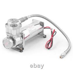 Universal 3/8NPT 1/4NPT 200PSI 480C Air Suspension Compressor Pump Kit Chrome