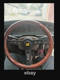 Wooden Mstyle Steering Wheel with Momo horn button, Wood Steering Wheel