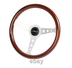 Wooden Mstyle Steering Wheel with Momo horn button, Wood Steering Wheel